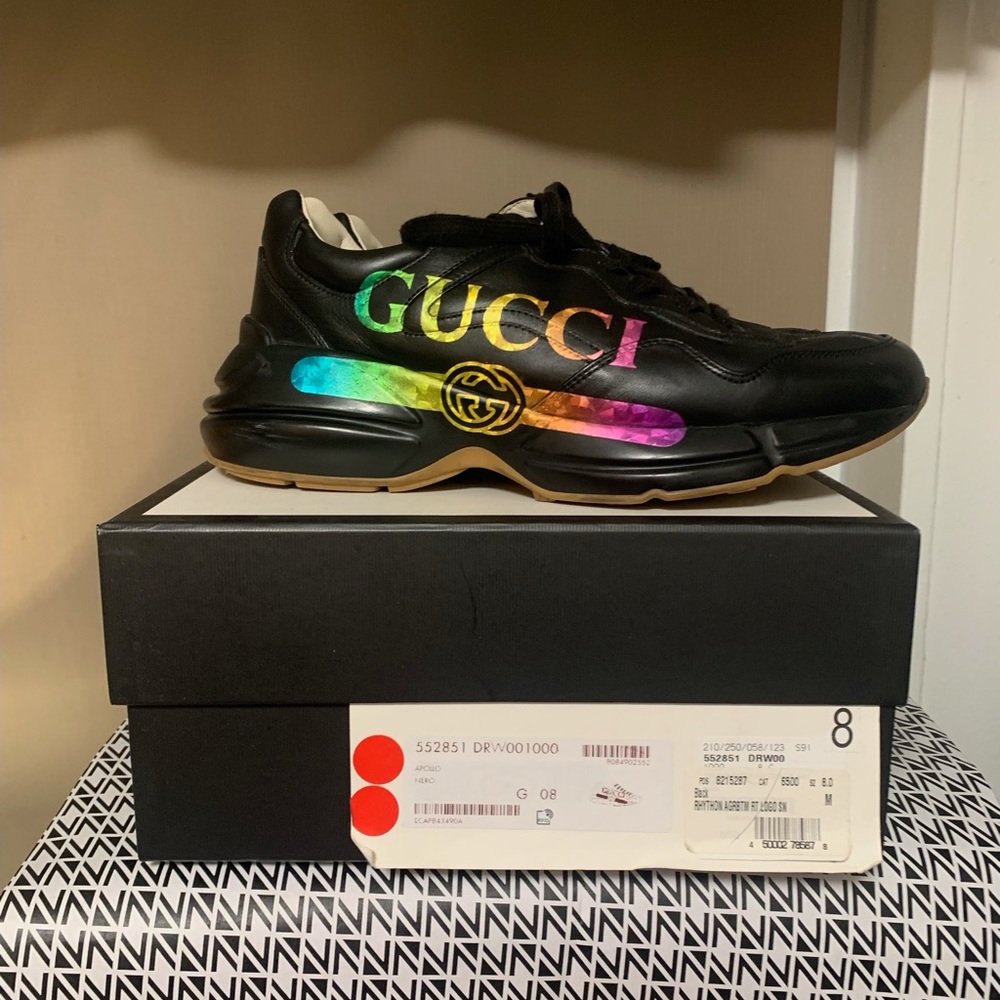 Gucci Men’s Rhyton Leather Sneakers
